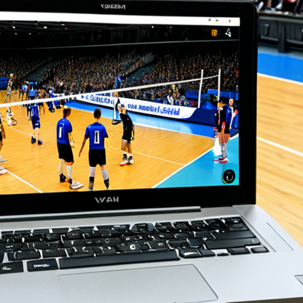 Tactical Volleyball Analysis**
"A coach in a professional setting, reviewing game footage of a volleyball match on a laptop, pointing to a specific play. Focus on tactical analysis, diagrams overlayed on the screen. Fully clothed, appropriate attire, professional setting, safe for work, perfect anatomy (coach), natural proportions, well-lit scene, family-friendly."
**