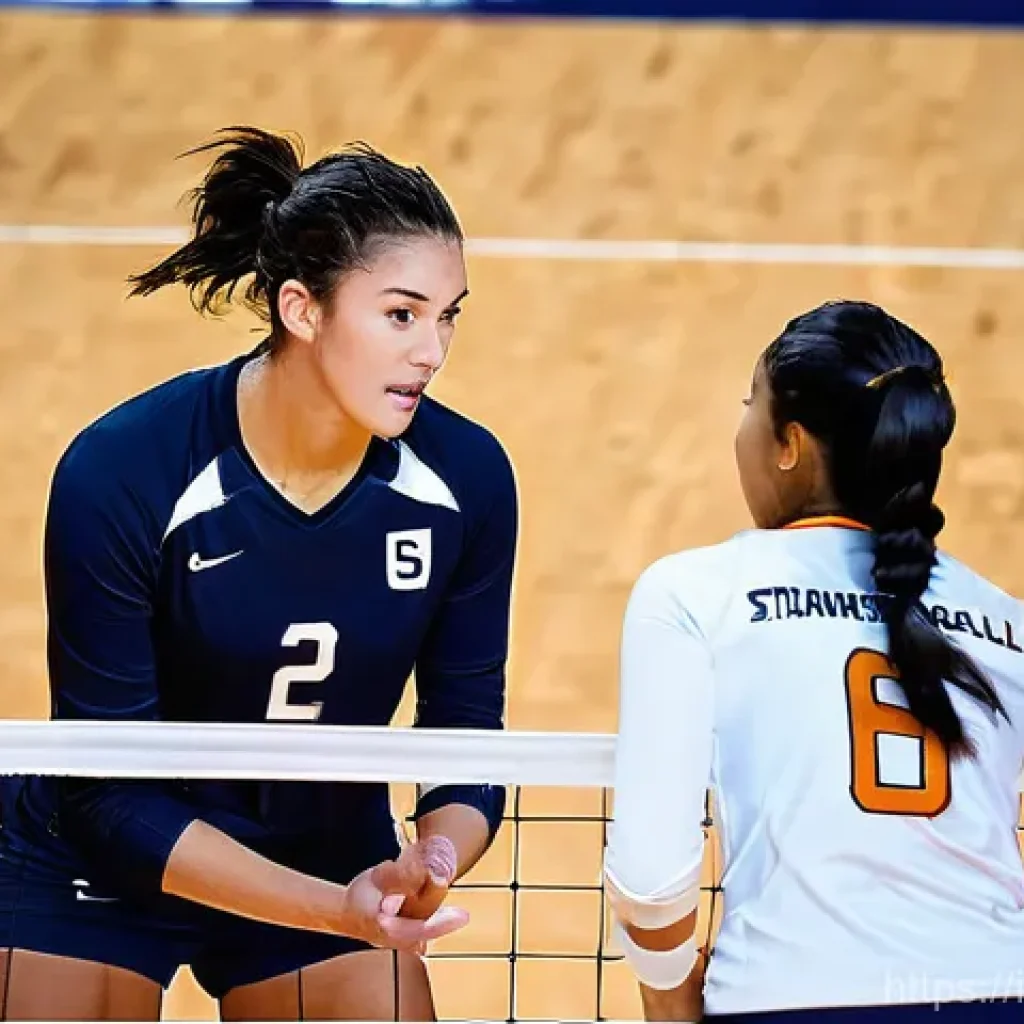 배구 팀에서 효과적인 의사소통 - **Prompt 1: The Silent Connection of Trust in a Critical Match**
    "A vibrant, high-energy scene f...