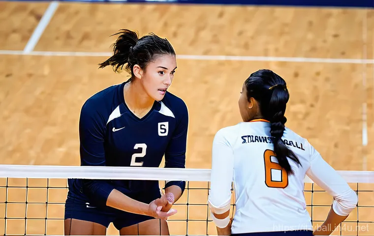 배구 팀에서 효과적인 의사소통 - **Prompt 1: The Silent Connection of Trust in a Critical Match**
"A vibrant, high-energy scene f...