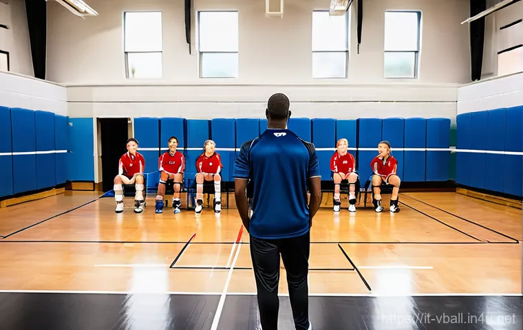 배구 팀에서 효과적인 의사소통 - **Prompt 2: Coach and Captain Orchestrating Team Strategy**
    "A diverse men's volleyball team is ...