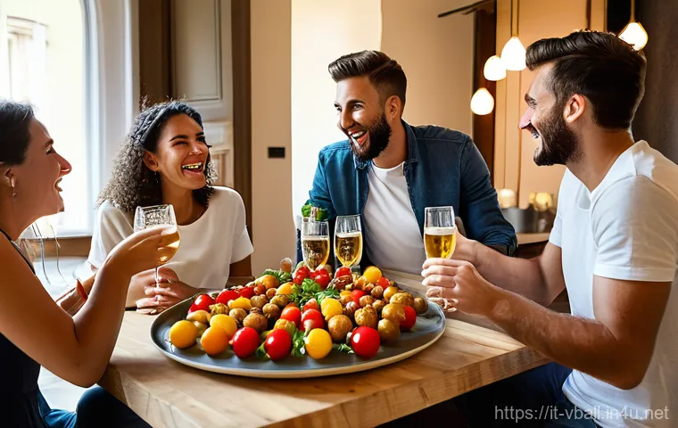 배구 경기와 함께 즐길 음식 - A lively and inviting scene in an Italian living room, meticulously prepared for a volleyball match ... 배구 경기와 함께 즐길 음식 - A lively and inviting scene in an Italian living room, meticulously prepared for a volleyball match ...