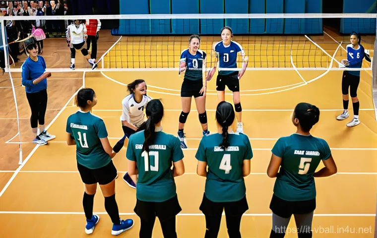 실내 배구 코트 대여 방법 - **Community Court Connection:** A diverse group of adult friends (late teens to thirties), all dress... 실내 배구 코트 대여 방법 - **Community Court Connection:** A diverse group of adult friends (late teens to thirties), all dress...