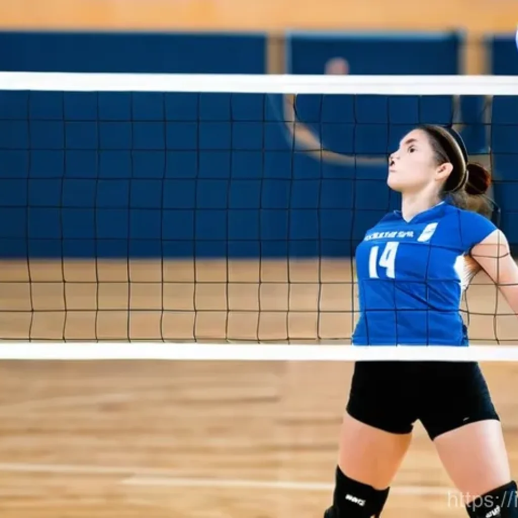 배구 초보자가 주의해야 할 점 - "A young female volleyball player, approximately 16-18 years old, demonstrating perfect posture and ...