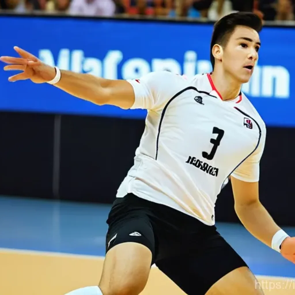 배구화 쿠션 테스트 - **Dynamic Volleyball Spike with Cushioning Emphasis:**
    A male volleyball player, mid-air, powerf...