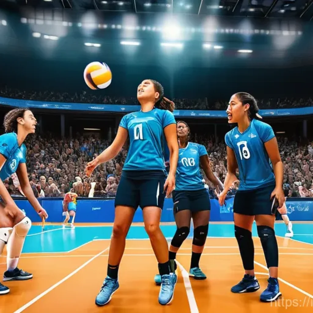 배구 규칙 변경 역사 - A dynamic and intense indoor volleyball match capturing the essence of the Rally Point System. Playe...