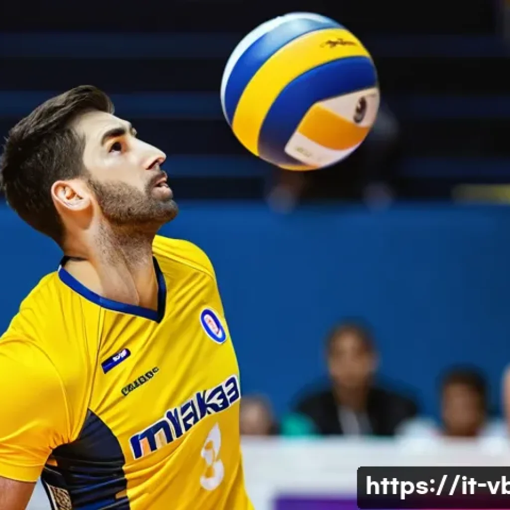 배구공 종류와 선택법 - **Prompt: "A high-definition, dynamic shot of a professional male volleyball player in mid-air, powe...