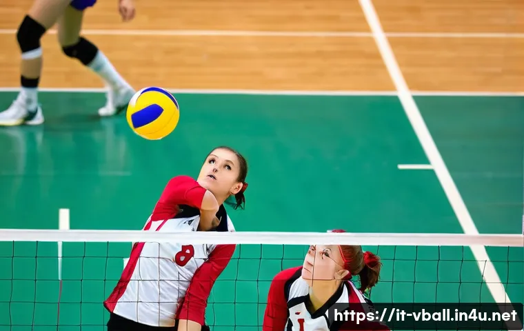배구 경기 중 팀 구성 방법 - **Volleyball Team Synergy in Action:** A vibrant, dynamic shot capturing a pivotal moment in a compe...