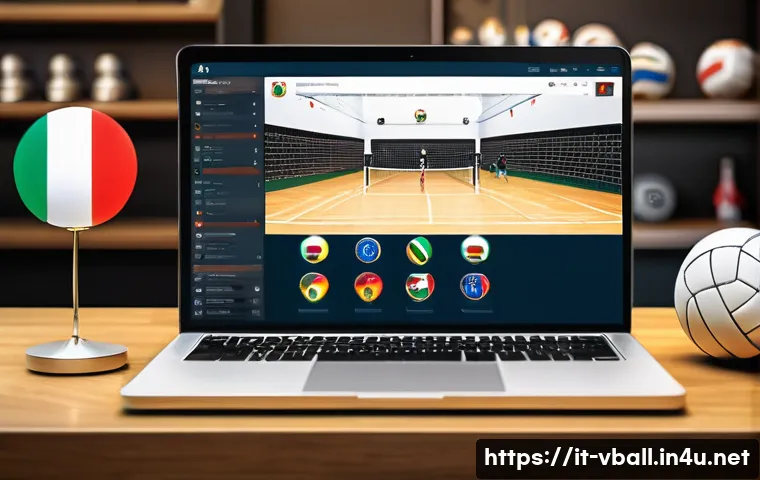 배구 커뮤니티 사이트 - A vibrant digital volleyball community forum scene featuring diverse Italian users actively engaging...