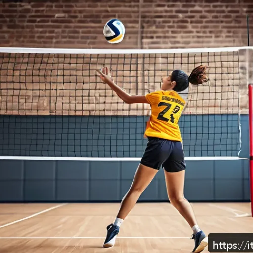 배구 초보 훈련 계획 - A dynamic volleyball training scene in a bright indoor gym with natural light streaming through larg...