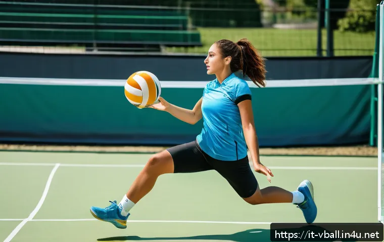 배구 훈련 중 에너지 보충 - A dynamic volleyball player on an outdoor court during a sunny day, wearing sporty athletic clothing...